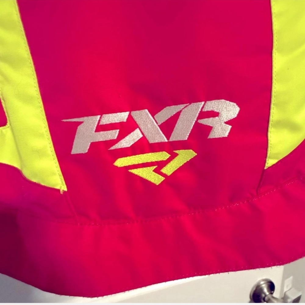 FXR Hot Neon Pink and Yellow Hivis Snowmobile Jacket Small - Picture 5 of 7